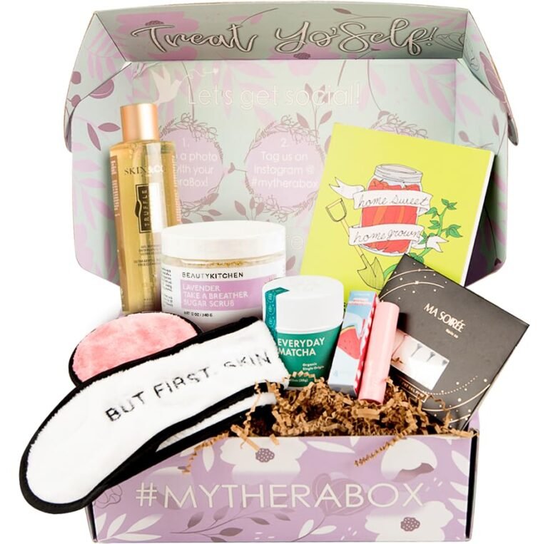 Open "MyTheraBox" gift box with beauty products and accessories