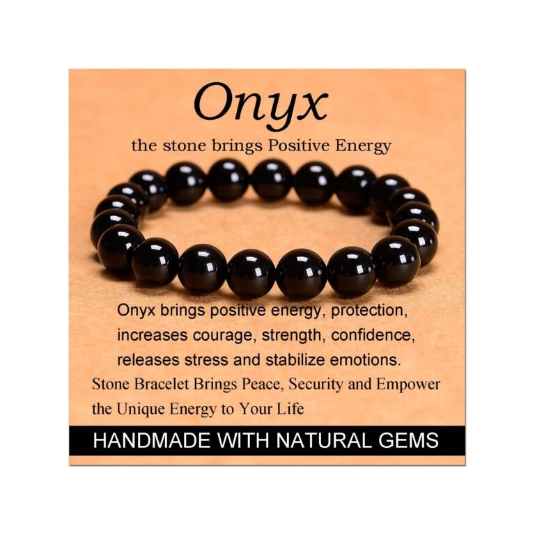 Onyx bracelet made with natural gems, promoting positive energy, protection, and peace